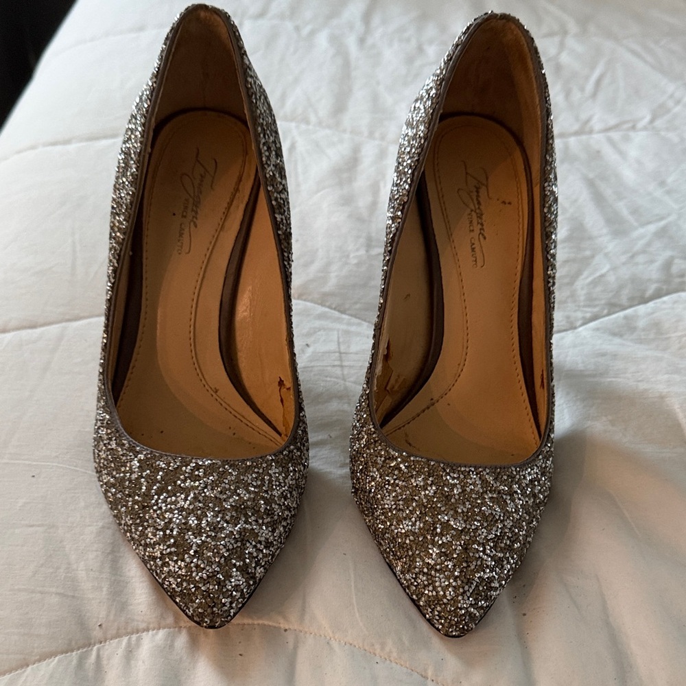 Vince Camuto Silver Glitter Heels